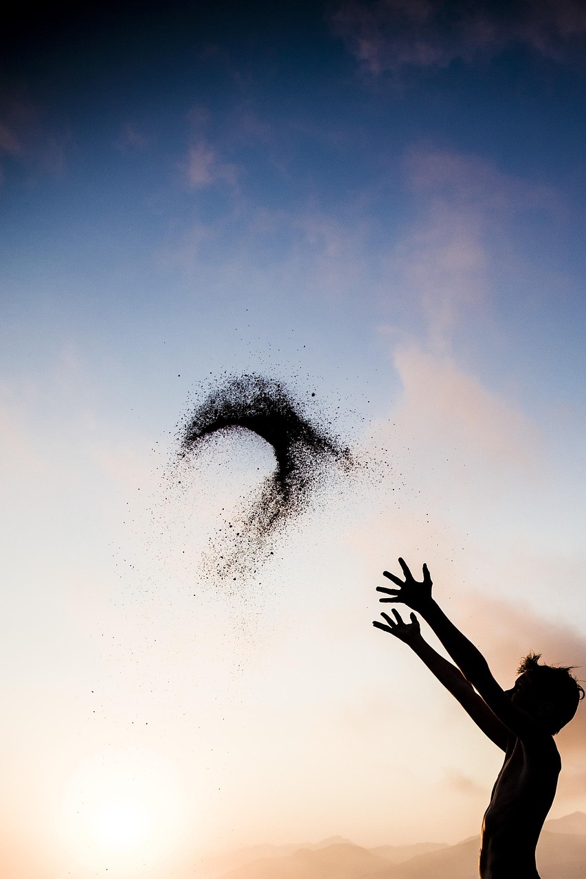 beach, sea, child, hands, silhouette, fun, joy, sunset, boy, nature, outdoors
